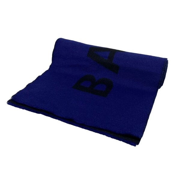 Auth BALENCIAGA - Navy Black Wool Scarf - Picture 1 of 5